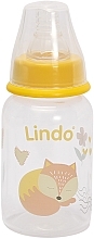 Бутылочка для кормления с силиконовой соской, 125 мл, желтая - Lindo Li142 — фото N1