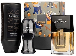 Духи, Парфюмерия, косметика УЦЕНКА Avon Black Suede Aftershave Gift Set - Набор (edt/75 ml + deo/50 ml + show gel/250 ml) *