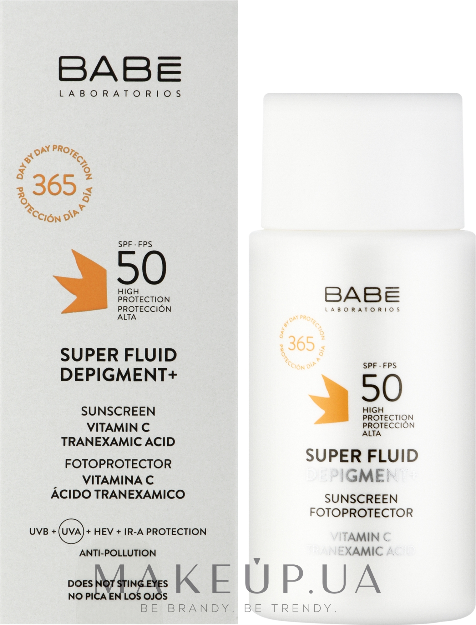 Сонцезахисний флюїд-депігментант SPF 50 з транексамовою кислотою - Babe Laboratorios Sun Protection Super Fluid Depigment+ SPF50 — фото 50ml
