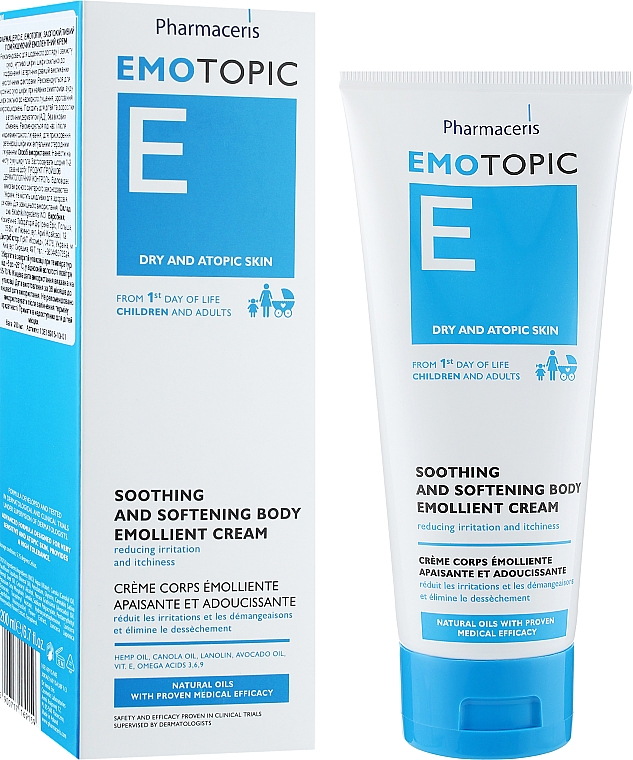 Емолентний засіб для інтенсивного живлення 3в1 - Pharmaceris E Emotopic Soothing and Softening Body Emollient Cream — фото N2
