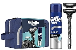 Набор - Gillete Mach3 Charcoal (shave/gel/200ml + razor/1pc + bag/1pc) — фото N1