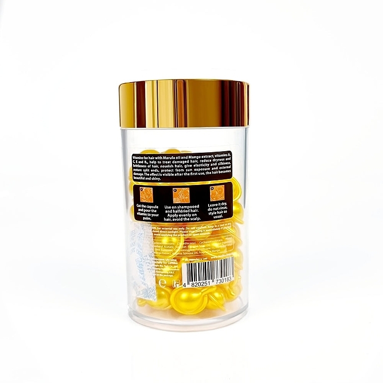Вітаміни для волосся з олією марули та екстрактом манго - LeNika — фото N5