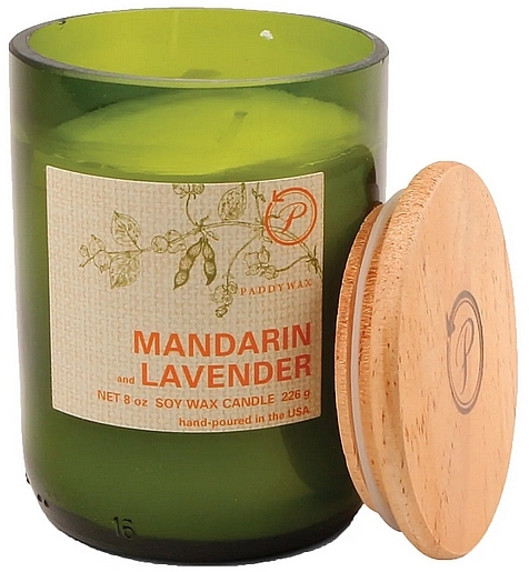 Ароматическая свеча "Мандарин и лаванда" - Paddywax Eco Green Recycled Glass Candle Mandarin + Lavender — фото N1