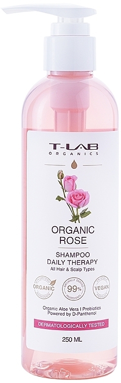 Шампунь для ежедневного ухода за любым типом волос - T-Lab Professional Organics Organic Rose Shampoo