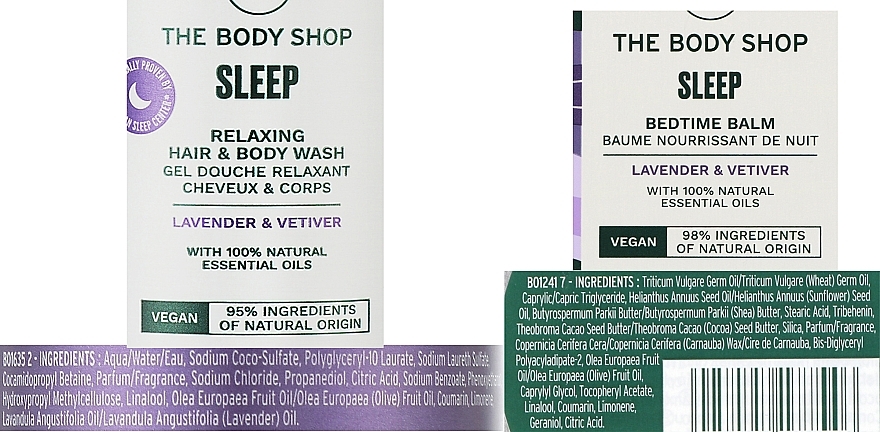 Набор - The Body Shop Lavender & Vetiver Sleep (gel /200ml + oil /9ml + balm/30g) — фото N4