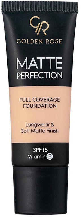 Стойкая матовая тональная основа для лица - Golden Rose Matte Perfection Full Coverage Foundation SPF 15  — фото N1