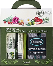Парфумерія, косметика Набір, мило з ароматом розмарину - Kalliston Gift Box (soap/100g + stone/1pcs)