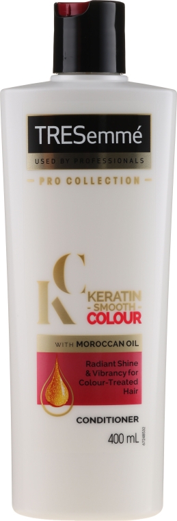 Кондиціонер для сяйва і м'якості фарбованого волосся - Tresemme Keratin Smooth Colour Conditioner With Maroccan Oil — фото N1