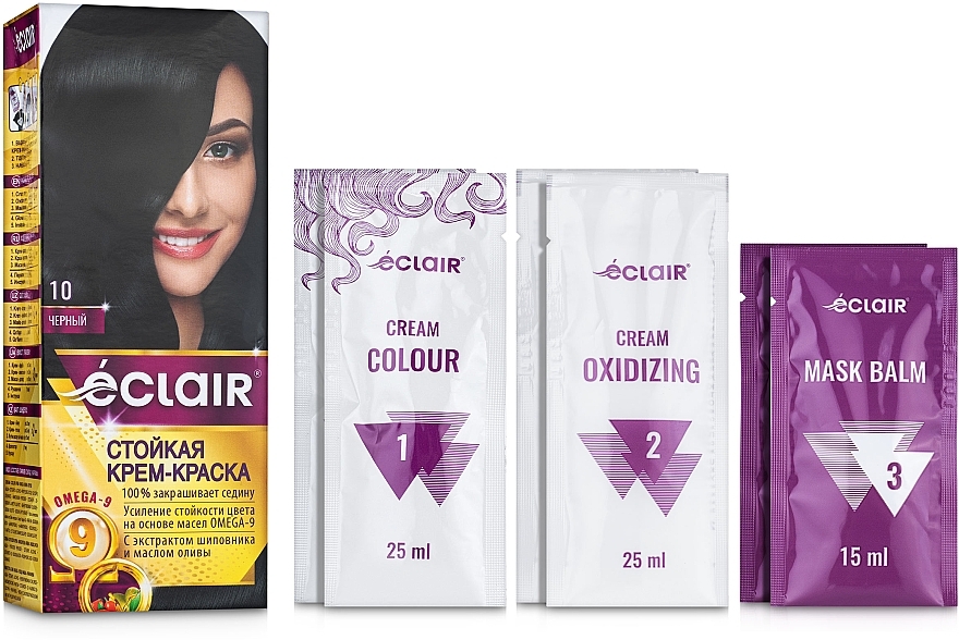 УЦІНКА Стійка крем-фарба для волосся - Eclair Omega 9 Hair Color * — фото N1