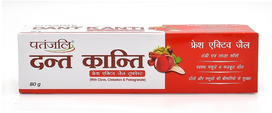 Зубна паста "Свіжий активний гель" - Patanjali Dant Kanti Fresh Active Gel Toothpaste — фото N4