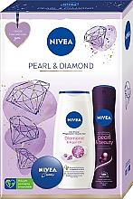 Духи, Парфюмерия, косметика Набор - NIVEA Pearl & Diamond (sh/gel/250ml + deo/150ml + cr/30ml)
