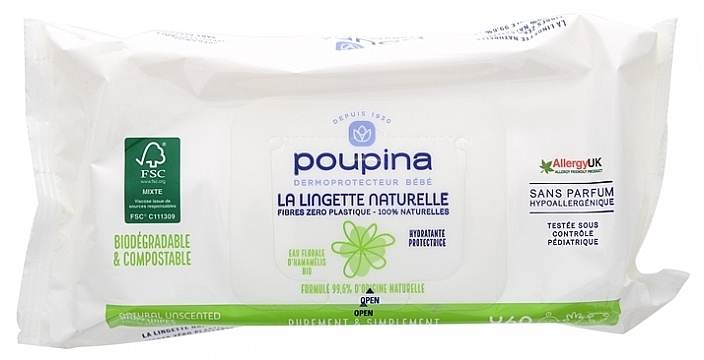 Натуральные влажные салфетки - Poupina Natural Wipes — фото N1