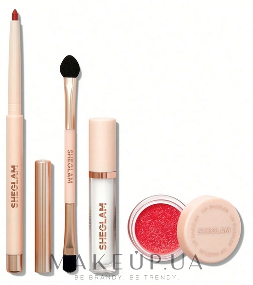 Набор, 4 продукта - Sheglam Lip Dazzler Glitter Kit-Debutante — фото Red Carpet