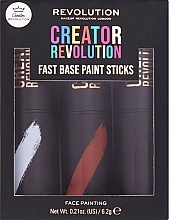 Парфумерія, косметика Набір стіків для макіяжу - Makeup Revolution Creator Fast Base Paint Stick Set White, Red & Black