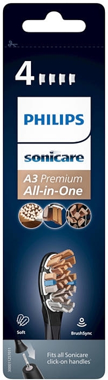 Насадки для зубної щітки, 4 шт. - Philips Sonicare A3 Premium All In One HX9094/11 — фото N1