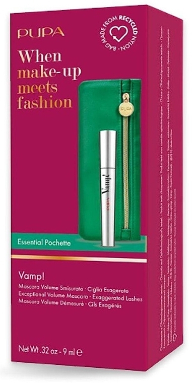Набор - Pupa Vamp! Mascara Gold Edition (mascara/9ml + essential/pouch) — фото N2