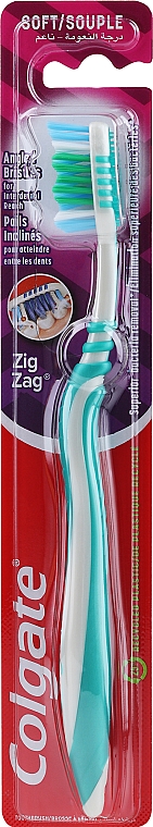 Зубна щітка, м'яка, м'ятна - Colgate ZigZag Soft — фото N1