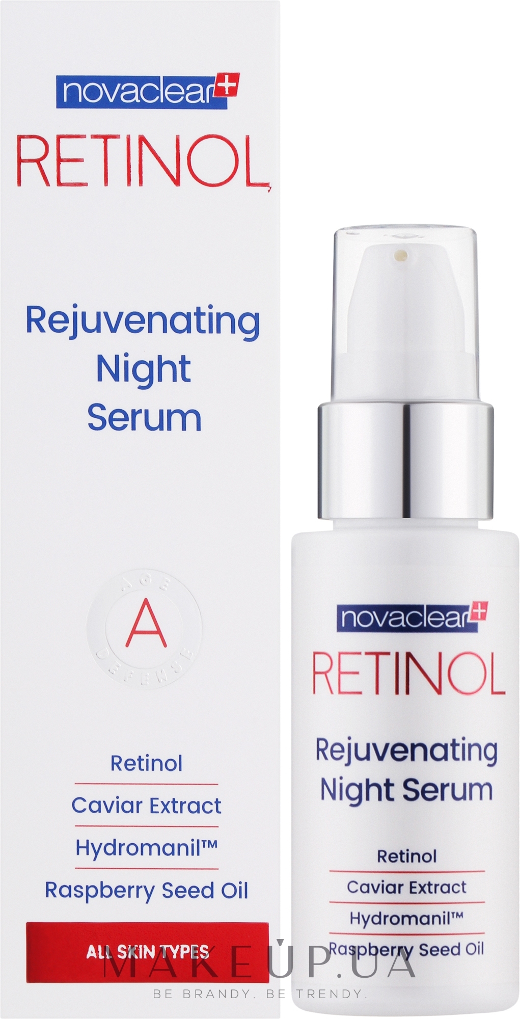 Антивікова сироватка для обличчя - Novaclear Retinol Rejuvenating Night Serum — фото 30ml