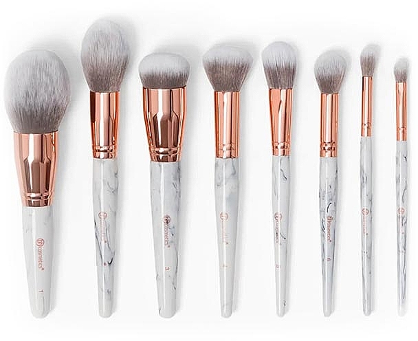 Набор кистей для макияжа, 10 шт - BH Cosmetics Brush Set Marble Luxe — фото N1