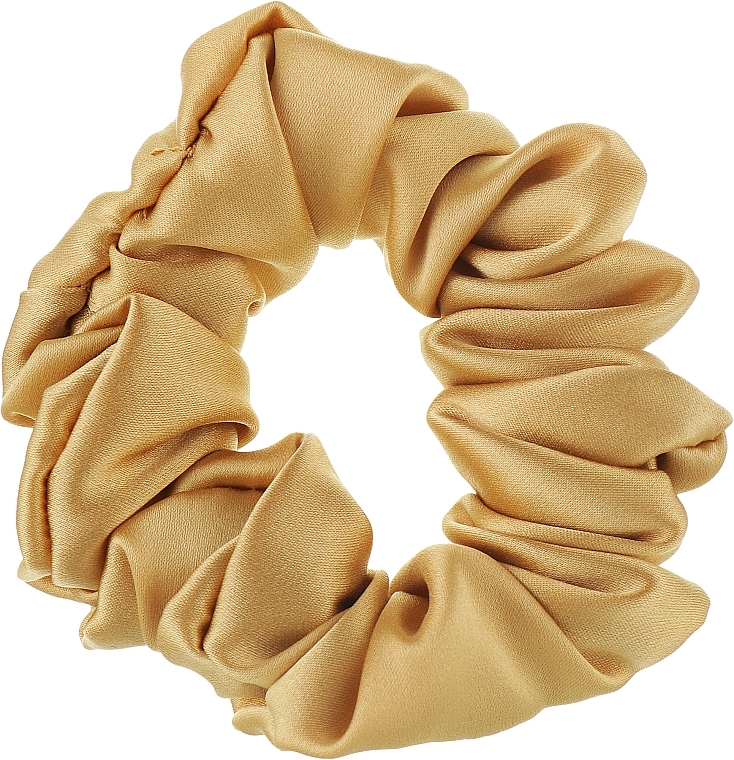 Шелковая резинка для волос золотая из натурального шелка - ScrunchyUA — фото N1