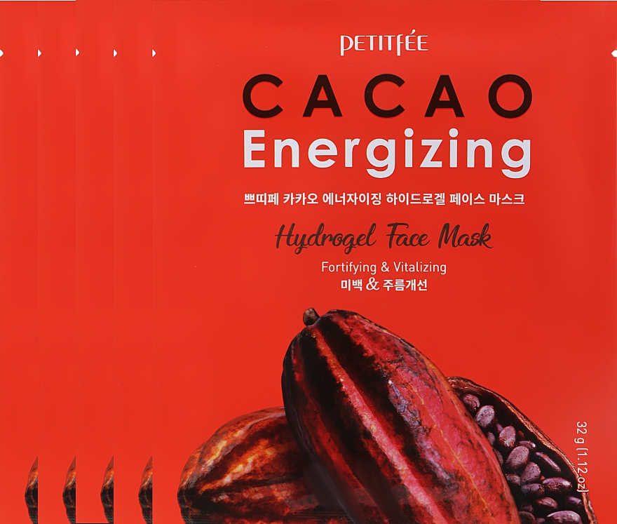 Гідрогелева тонізувальна маска для обличчя з екстрактом какао - Petitfee&Koelf Cacao Energizing Hydrogel Face Mask — фото N2