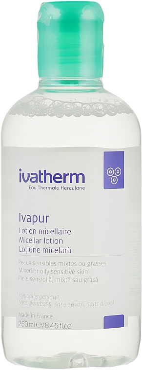 Мицеллярный лосьон для комбинированной или жирной кожи «IVAPUR» - IVAPUR Micellar lotion, for mixt or oily sensitive skin — фото N2