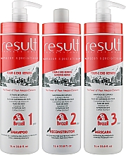 Парфумерія, косметика Набір - Result Professional Four-C Eko Keratin (shm/1000ml + hair/balm/1000ml + hair/mask/1000ml)