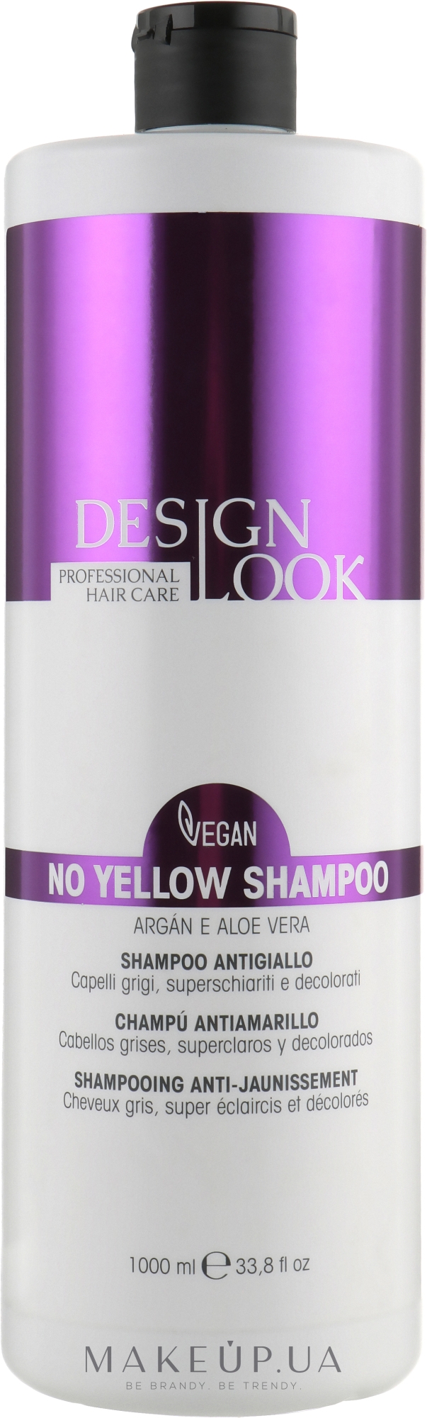 Шампунь з екстрактом арганії й алое вера "Антижовтий" - Design Look No Yellow Shampoo Vegan Argan & Aloe Vera — фото 1000ml