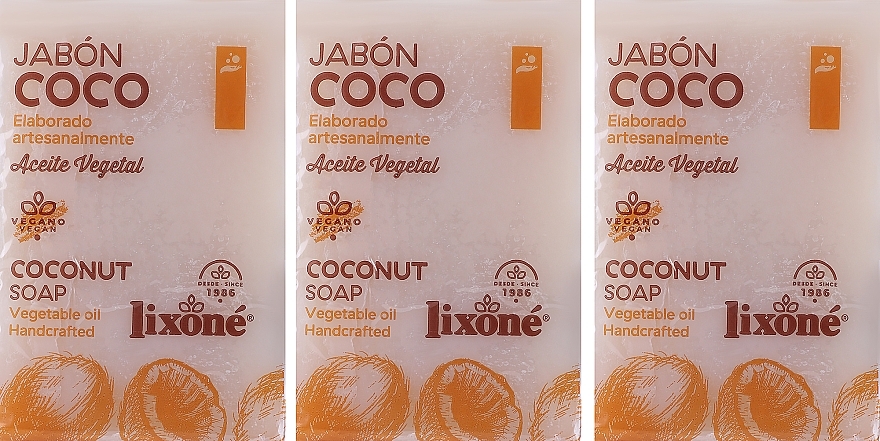 Набір - Lixon Coconut Soap Dry Skin (h/soap/3х125g) — фото N1