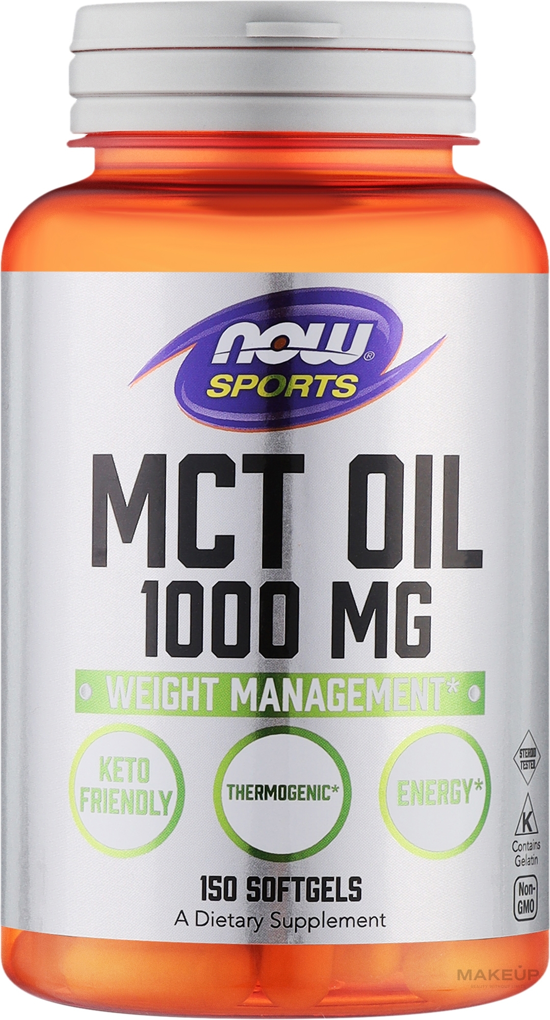 Спортивне харчування, олія, 1000 мг - NOW Foods MCT Oil, 1000 Mg — фото 150шт