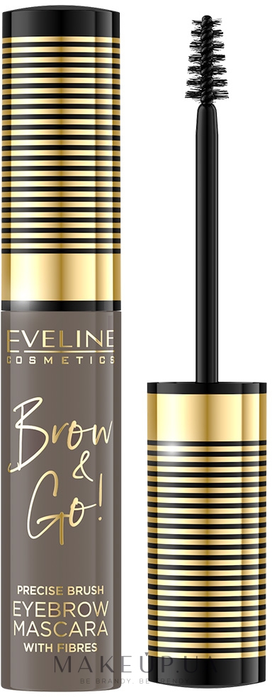Туш для брів - Eveline Cosmetics Brow & Go! Eyebrow Mascara — фото 01 - Medium Brown