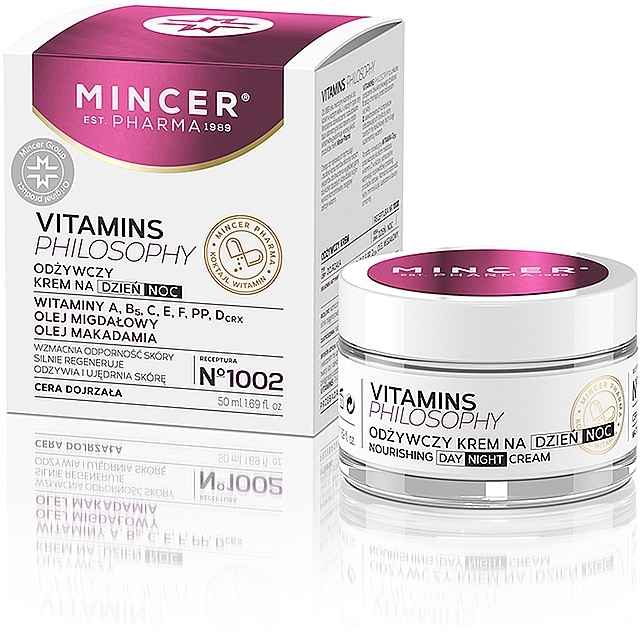 Питательный крем для лица день/ночь для зрелой кожи - Mincer Pharma Vitamins Philosophy Face Day/Night Cream № 1002