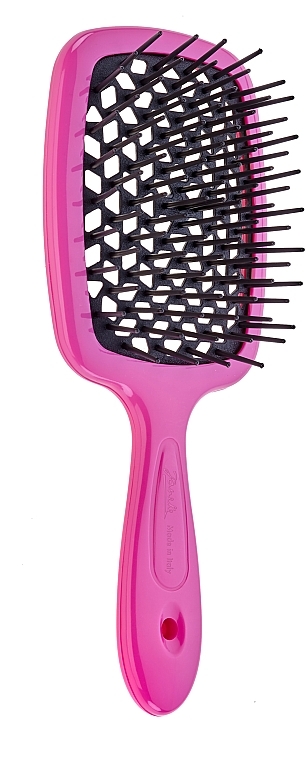 Расческа для волос 72SP226, с черными зубцами, розовая - Janeke SuperBrush Vented Brush Pink — фото N1