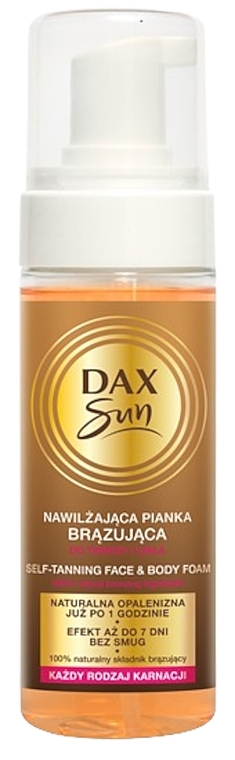 Зволожувальна пінка-бронзатор для обличчя й тіла - Dax Sun Self-Taning Face And Body Foam — фото N1