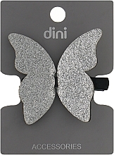 Заколка для волос "Бабочка серебряная", d-252 - Dini Hand Made — фото N1
