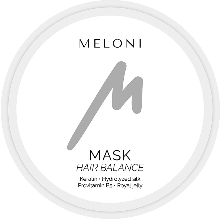 Відновлювальна маска з кератином та гідролізатом шовку - Meloni Hair Balance Mask — фото N2