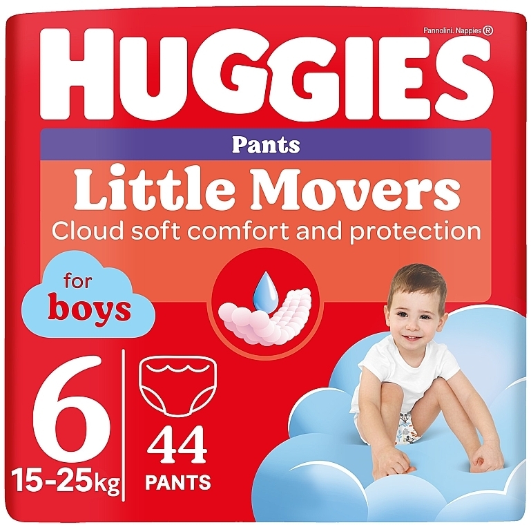 Трусики-подгузники Pants 6 Mega (15-25 кг) для мальчиков, 44 шт - Huggies — фото N1