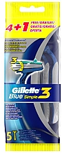 Парфумерія, косметика Набір одноразових станків для гоління, 5 шт. - Gillette Blue 3 Simple