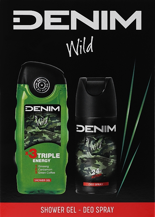 Denim Wild - Набор (sh/gel/250ml + deo/spr/150ml) — фото N1