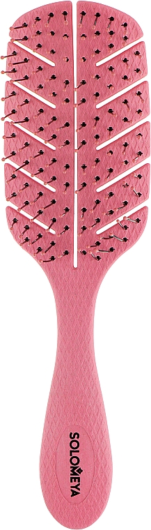 Массажная био-расческа для волос "Розовая", мини - Solomeya Scalp Massage Bio Hair Brush Light Pink Mini — фото N1