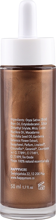 Сухое масло для сияния кожи - Happymore Glow & Shine Dry Oil — фото N2