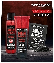 Набор - Dermacol Men Agent Set (sh/gel/250ml + f/mask/2x7.5ml + deo/150ml) — фото N1