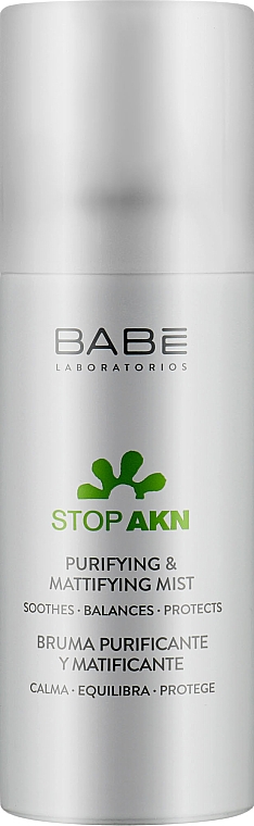 Матирующий увлажняющий спрей анти-маскне против высыпаний - Babe Laboratorios Stop AKN Purifying & Mattifying Mist