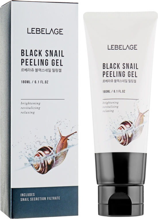 Відлущувальний гель для вмивання з екстрактом равлика - Lebelage Black Snail Peeling Gel