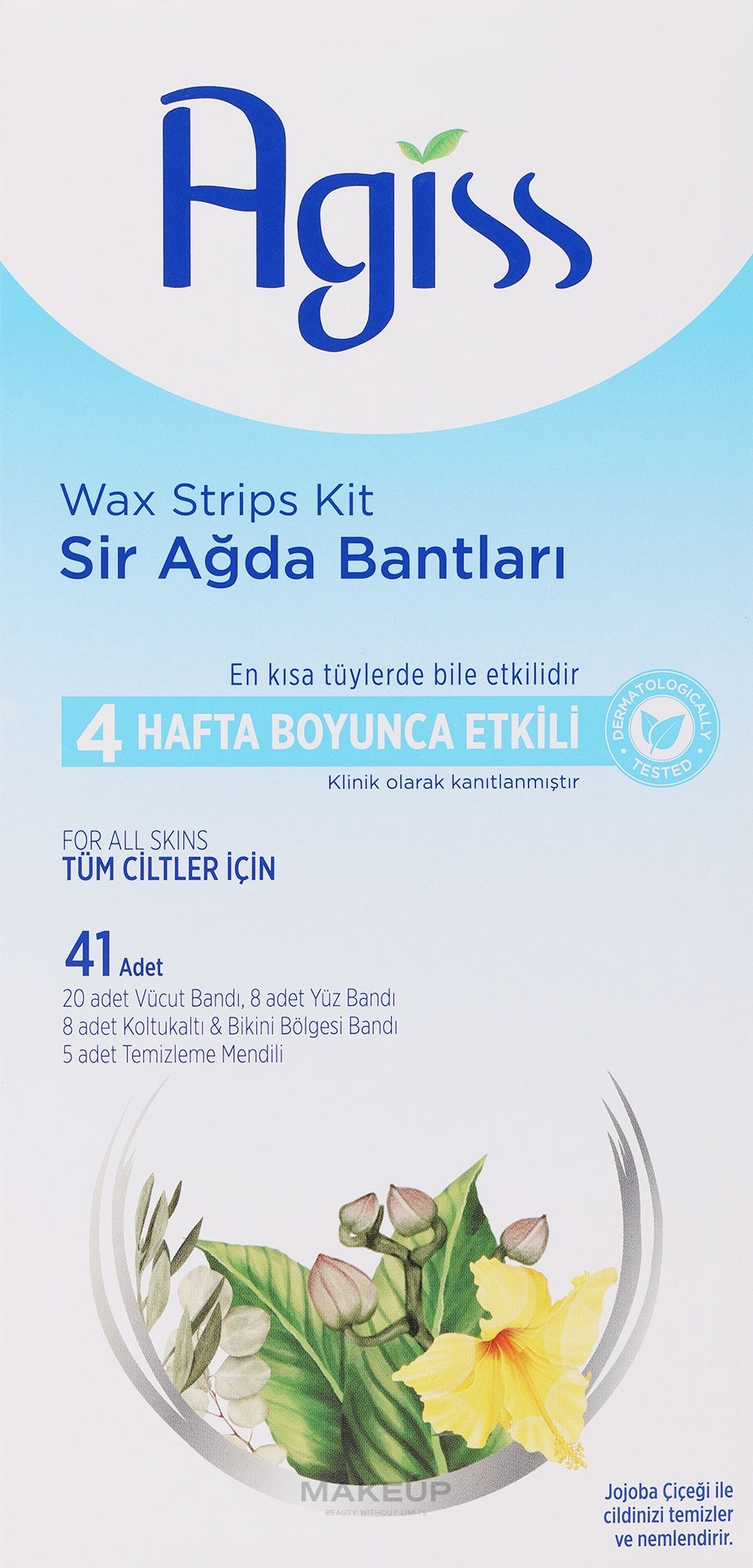 Набор восковых полосок для депиляции с ароматом цветов плюмерии - Agiss Wax Strips Kit — фото 36шт