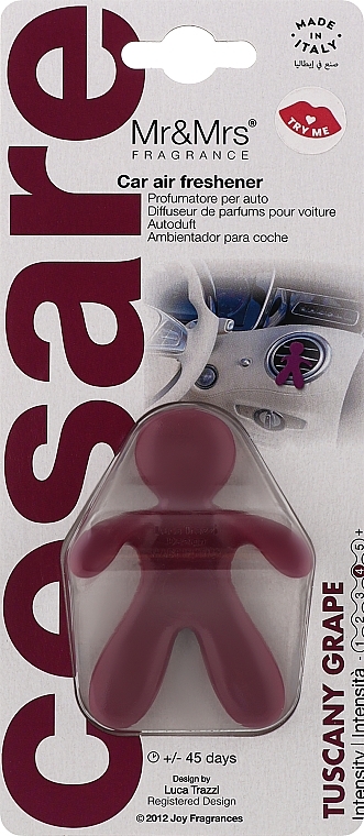 Автомобільний ароматизатор - Mr & Mrs Fragrance Cesare Tuscany Grape — фото N1