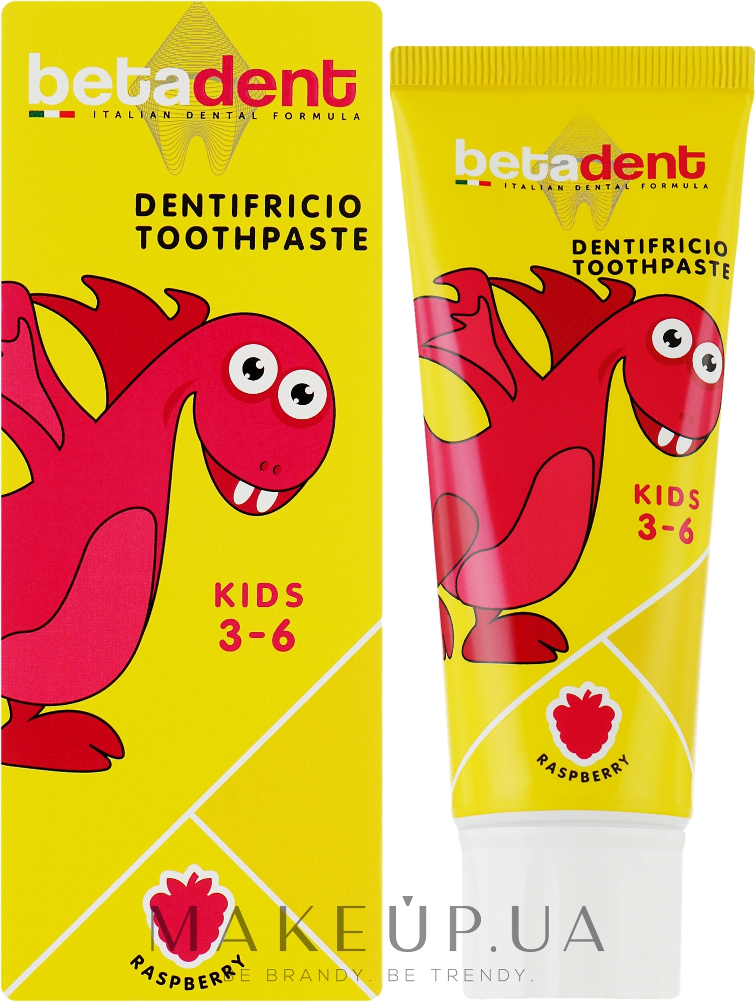 Зубна паста для дітей від 3 до 6 років - Betadent Dentifricio Toothpaste Kids Rasberry — фото 75ml
