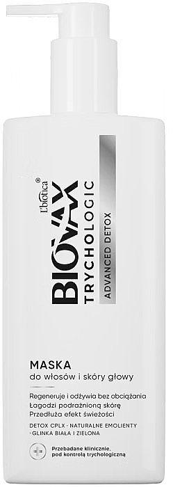 Трихологічна маска для волосся та шкіри голови - L'biotica Biovax Trychologic Advanced Detox Mask — фото N1