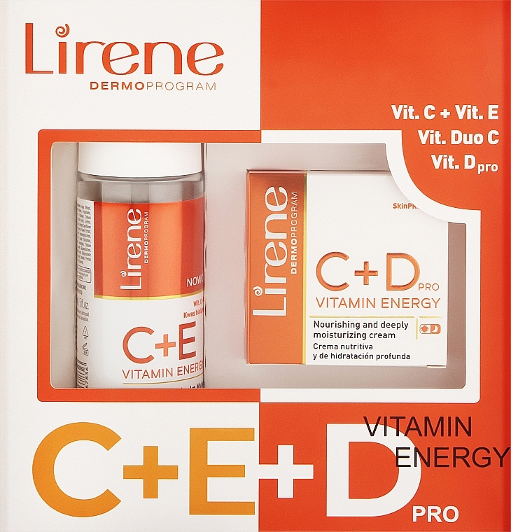 Набір - Lirene Dermo Program C+Е+D Vitamin Energy (foam/150ml + cr/50ml)