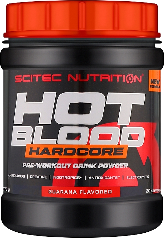 Предтренировочный комплекс - Scitec Nutrition Hot Blood Hardcore Guarana — фото N1